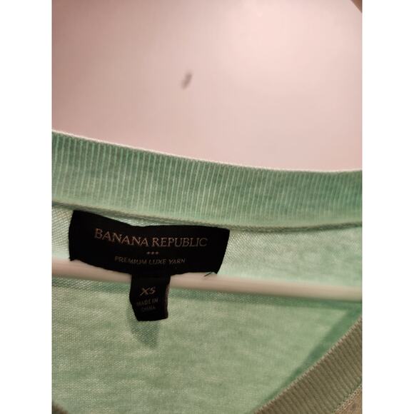 Banana Republic Luxe Yarn Cashmere Blend Sweater XS Mint Green Soft Lightweight - Picture 2 of 3